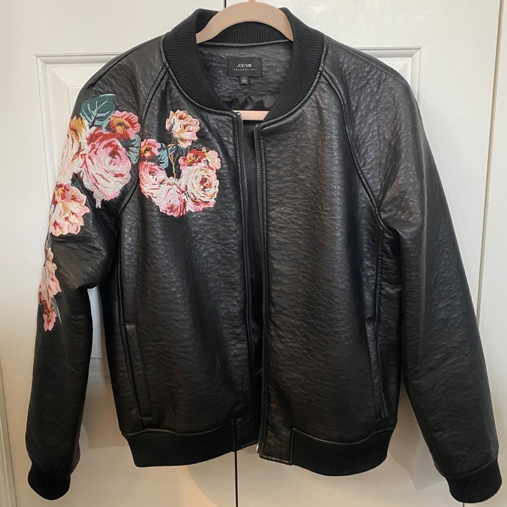 Joe’s Jeans | black faux leather bomber jacket